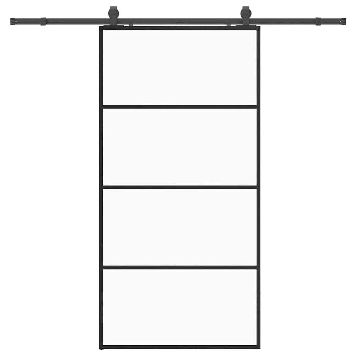 VIDAXL Porte coulissante kit de quincaillerie noir 102,5x205 cm