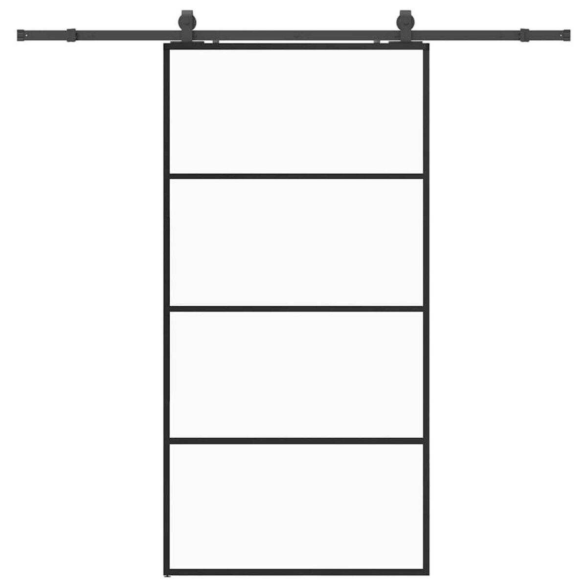 VIDAXL Porte coulissante kit de quincaillerie noir 102,5x205 cm