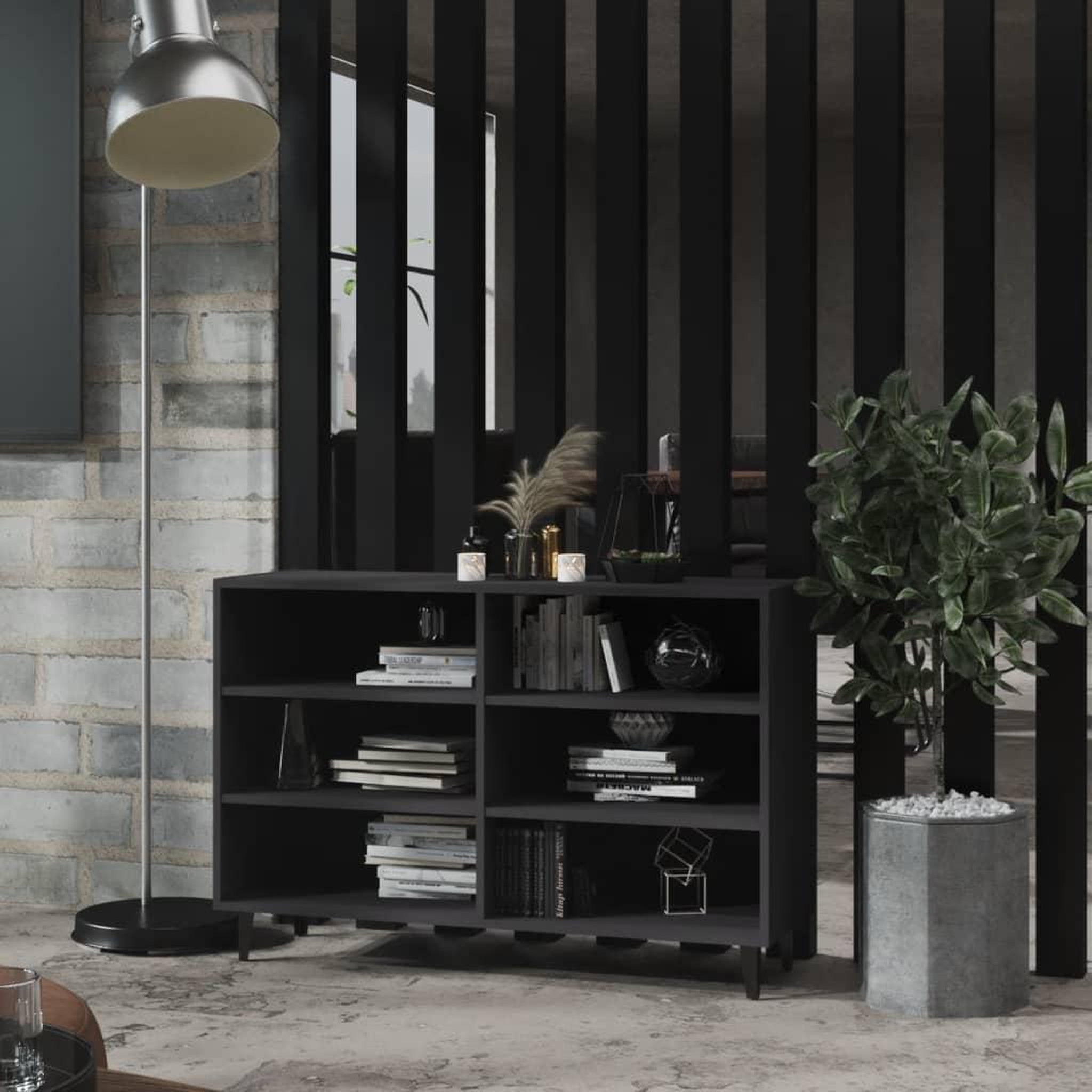 Voir la diapositive 1 : VIDAXL Buffet gris 103,5x35x70 cm bois d'ingenierie