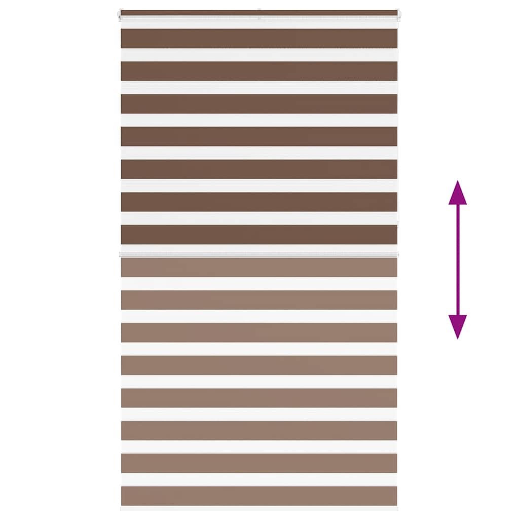 Voir la diapositive 5 : VIDAXL Store zebre marron 130x230cm largeur du tissu 125,9cm polyester