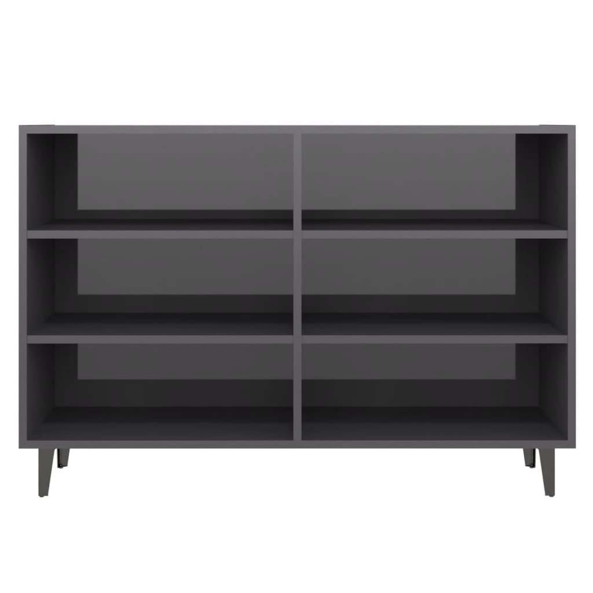 Voir la diapositive 4 : VIDAXL Buffet gris brillant 103,5x35x70 cm bois d'ingenierie