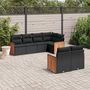 Voir la diapositive 1 : VIDAXL Salon de jardin 7 pcs avec coussins noir resine tressee