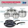 Voir la diapositive 2 : ELO Ensemble de 2 Poêles de cuisson 24 et 32 cm et 4 faitouts 14, 16, 20 et 24 cm Elo Prima Brillant
