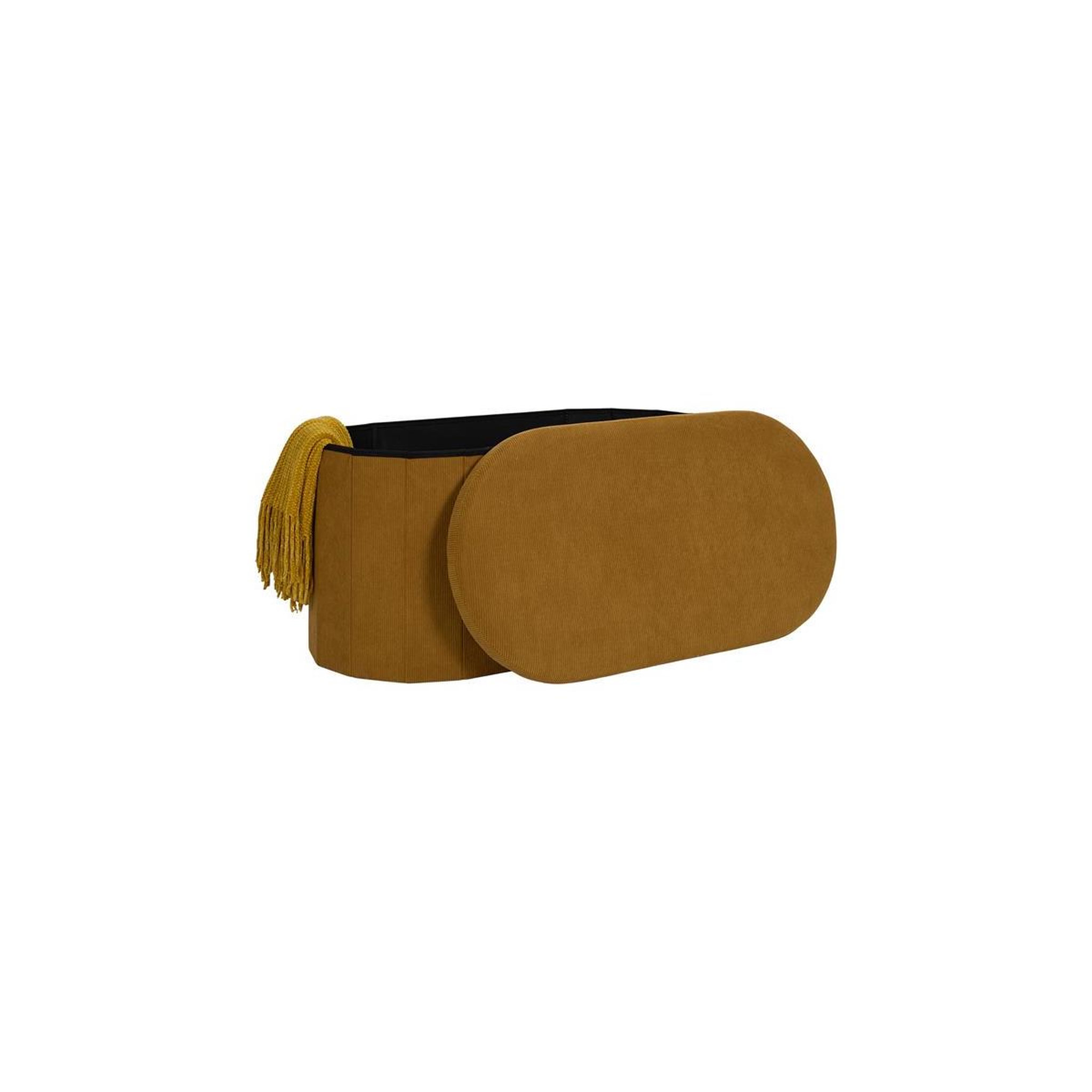 Voir la diapositive 4 : The Home Deco Factory Banc coffre pliable côtelé  jules  76cm jaune