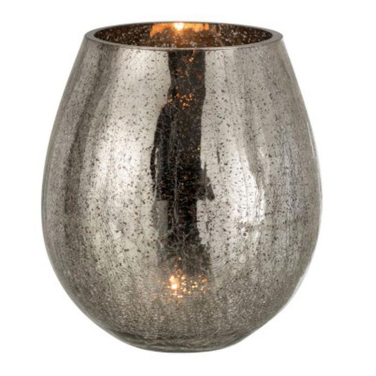 Paris Prix Photophore Design  Œuf Craquelé  21cm Gris