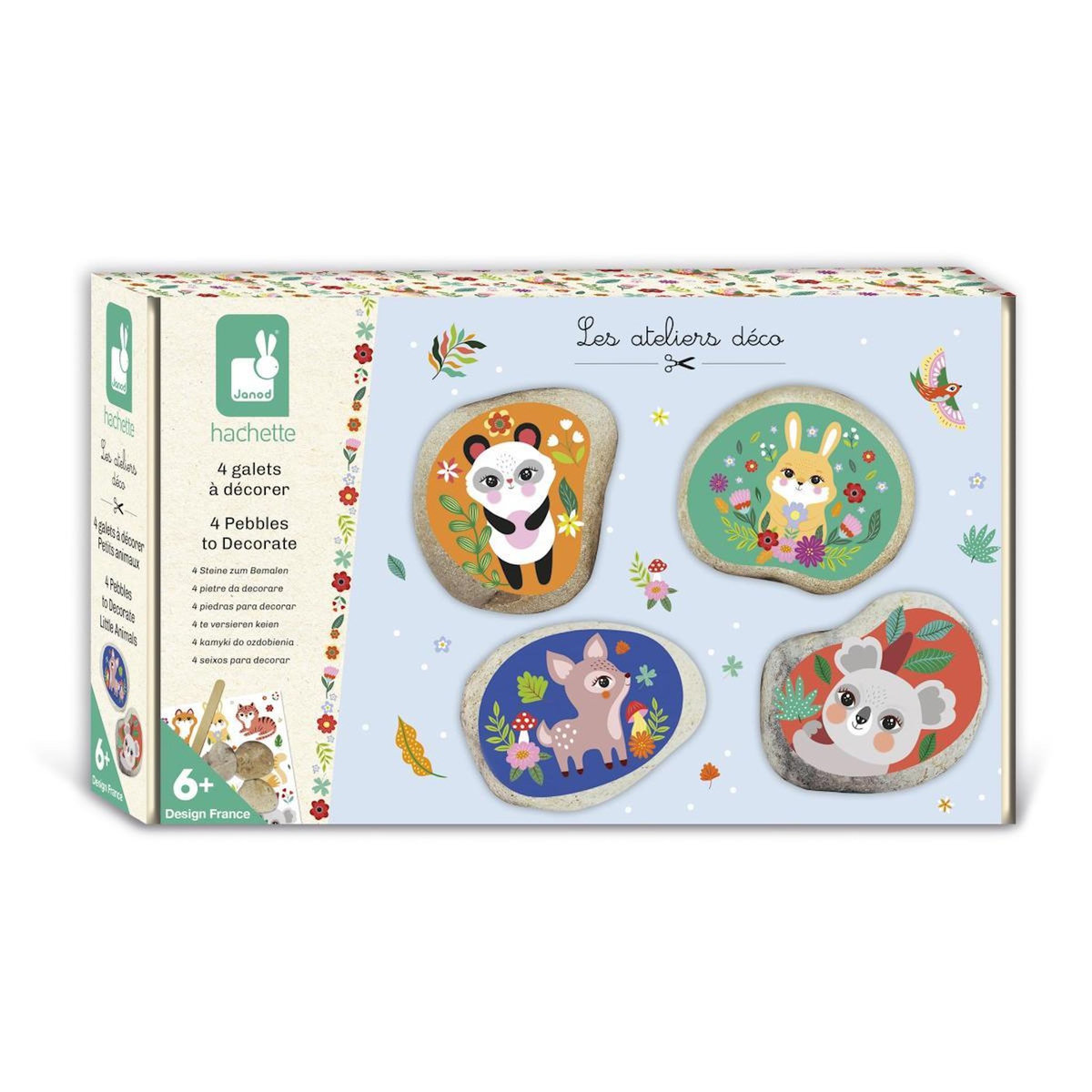 Juratoys-Janod Kit créatif - galets à décorer - petits animaux
