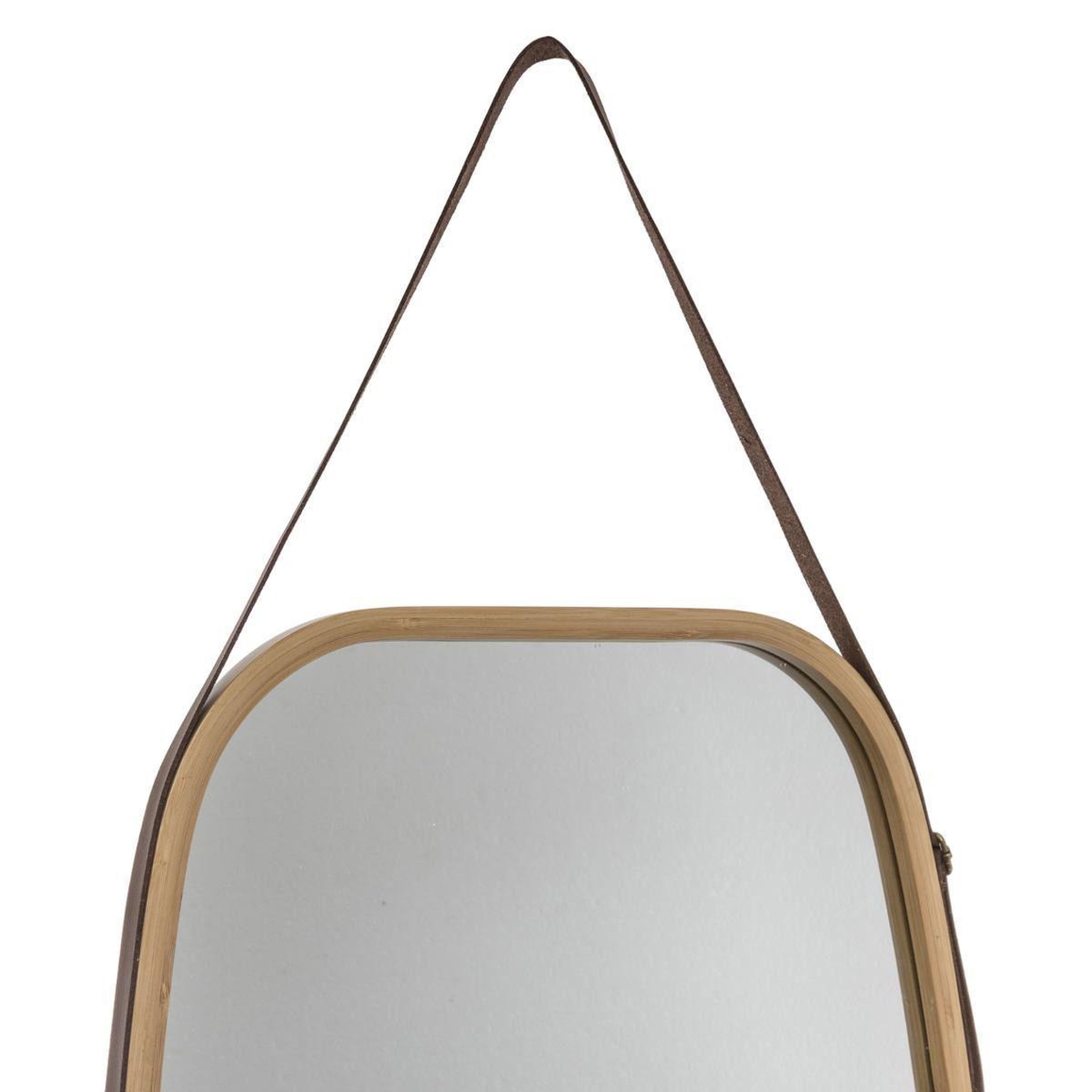 Voir la diapositive 3 : FIVE Miroir mural ovale avec anse  léa  77cm naturel