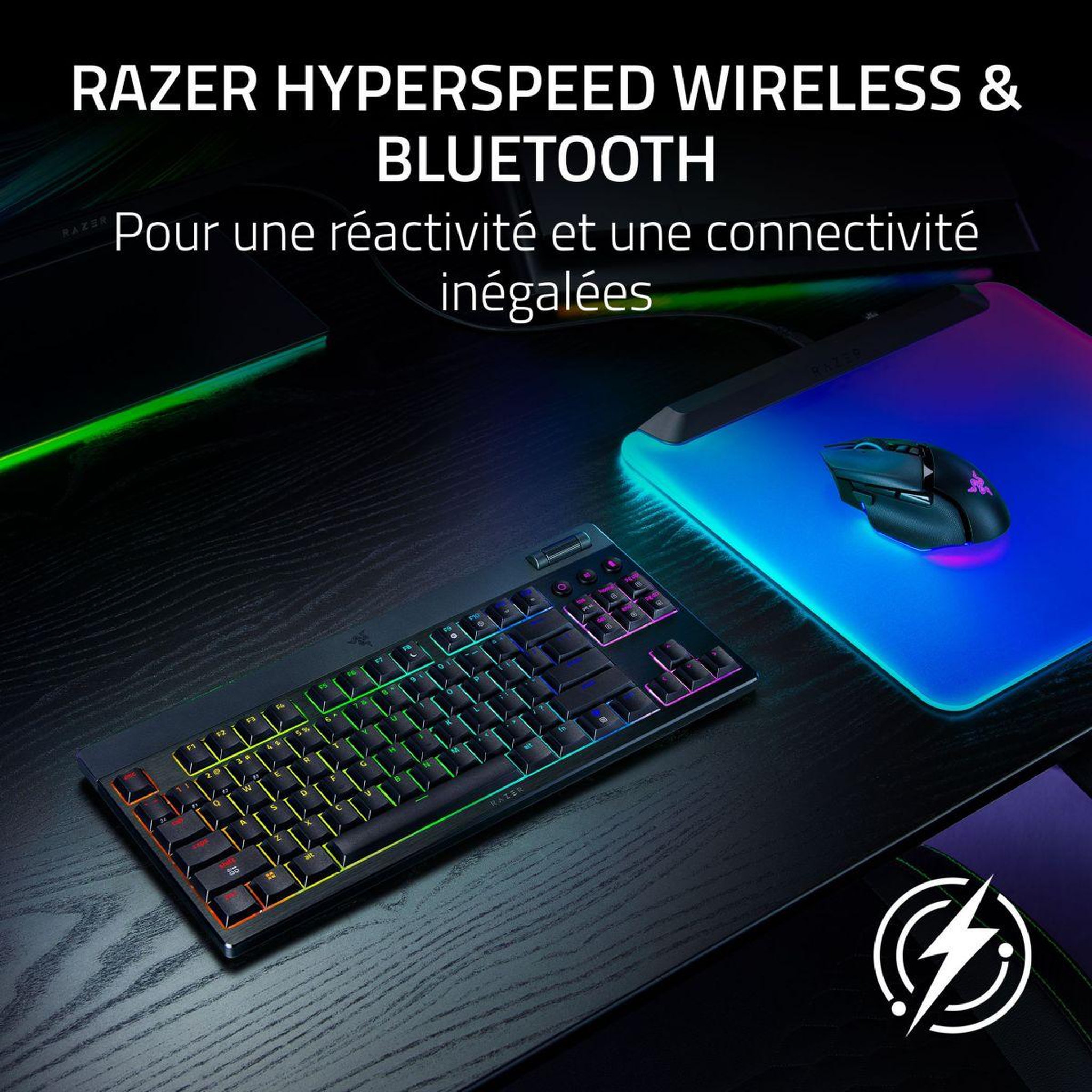 Voir la diapositive 4 : Razer Clavier gamer sans fil blackwidow v4 lp tkl hyperspeed