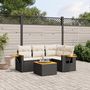 Voir la diapositive 1 : VIDAXL Salon de jardin 5 pcs avec coussins noir resine tressee
