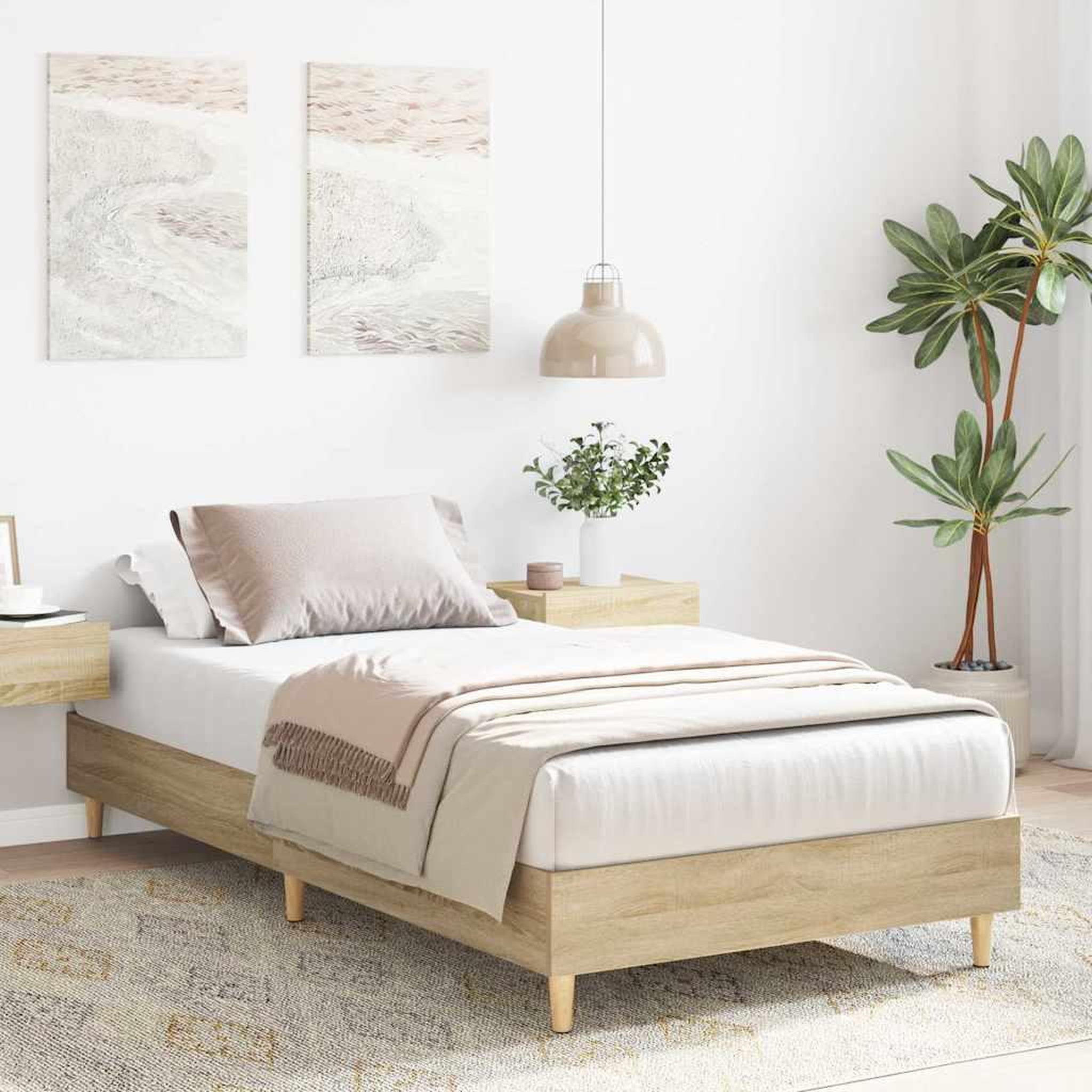 Voir la diapositive 3 : VIDAXL Cadre de lit sans matelas chene sonoma 90x200 cm