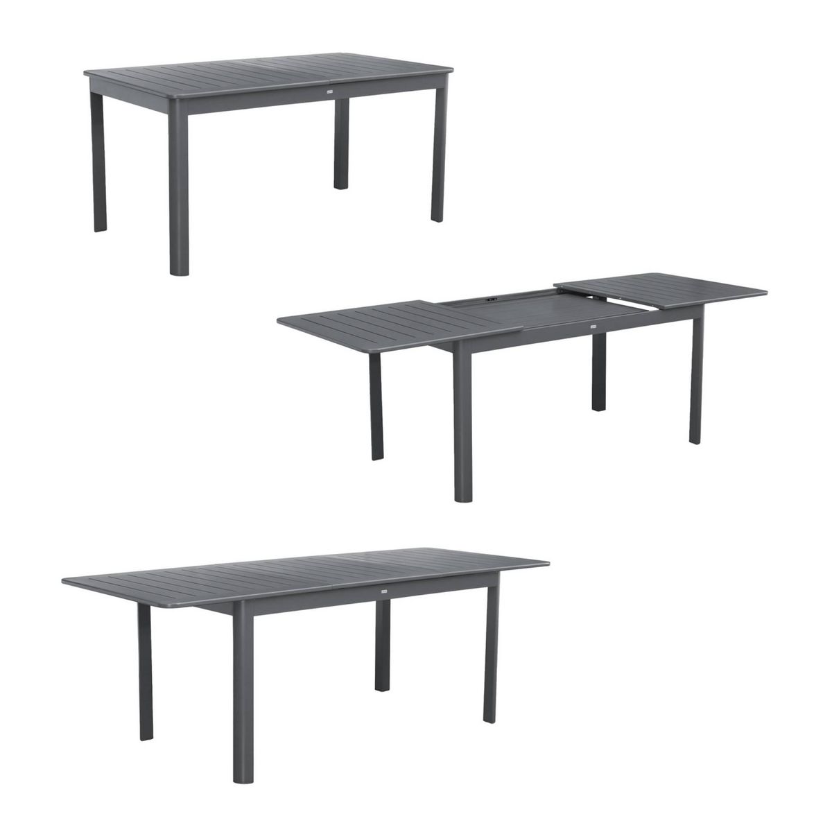 SWEEEK Table de jardin SEATTLE extensible aluminium, 8 places, 173 / 236,5 x 100 x 75 cm