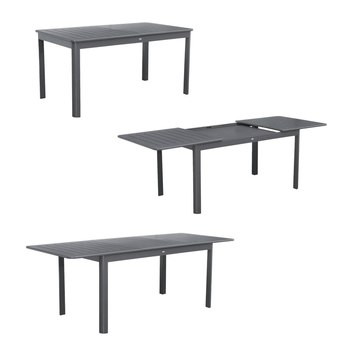 SWEEEK Table de jardin SEATTLE extensible aluminium, 8 places, 173 / 236,5 x 100 x 75 cm