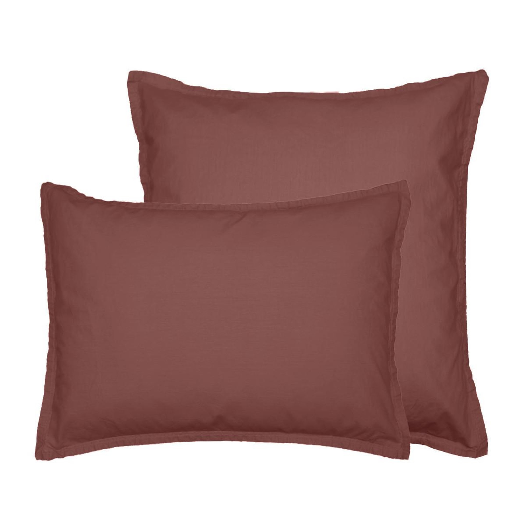 Sensei Maison Lot de 2 taies d'oreiller en percale lavée HOME WASHED. Coloris disponibles : Rose, Gris, Beige, Blanc, Bleu