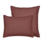 Sensei Maison Lot de 2 taies d'oreiller en percale lavée HOME WASHED. Coloris disponibles : Rose, Bleu, Blanc, Beige, Gris