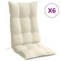 Voir la diapositive 2 : VIDAXL Coussins de chaise a dossier haut lot de 6 creme tissu oxford