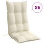 Voir la diapositive 2 : VIDAXL Coussins de chaise a dossier haut lot de 6 creme tissu oxford
