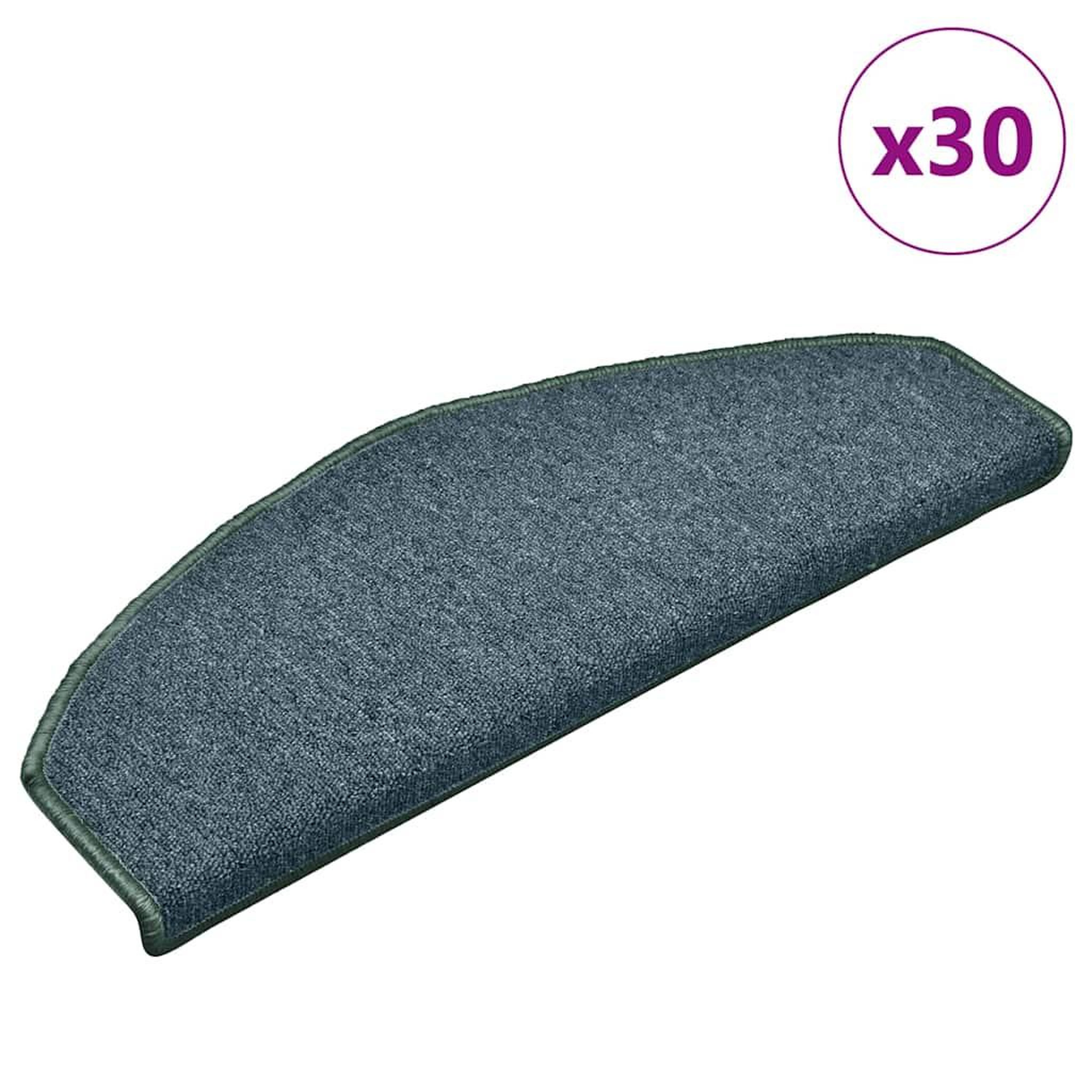 VIDAXL Tapis d'escalier 30 pcs vert fonce 65x24x4 cm
