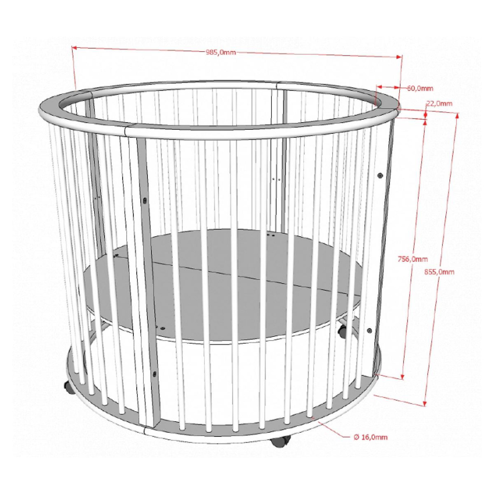 Voir la diapositive 2 : Vipack Parc bébé 90 cm bois naturel