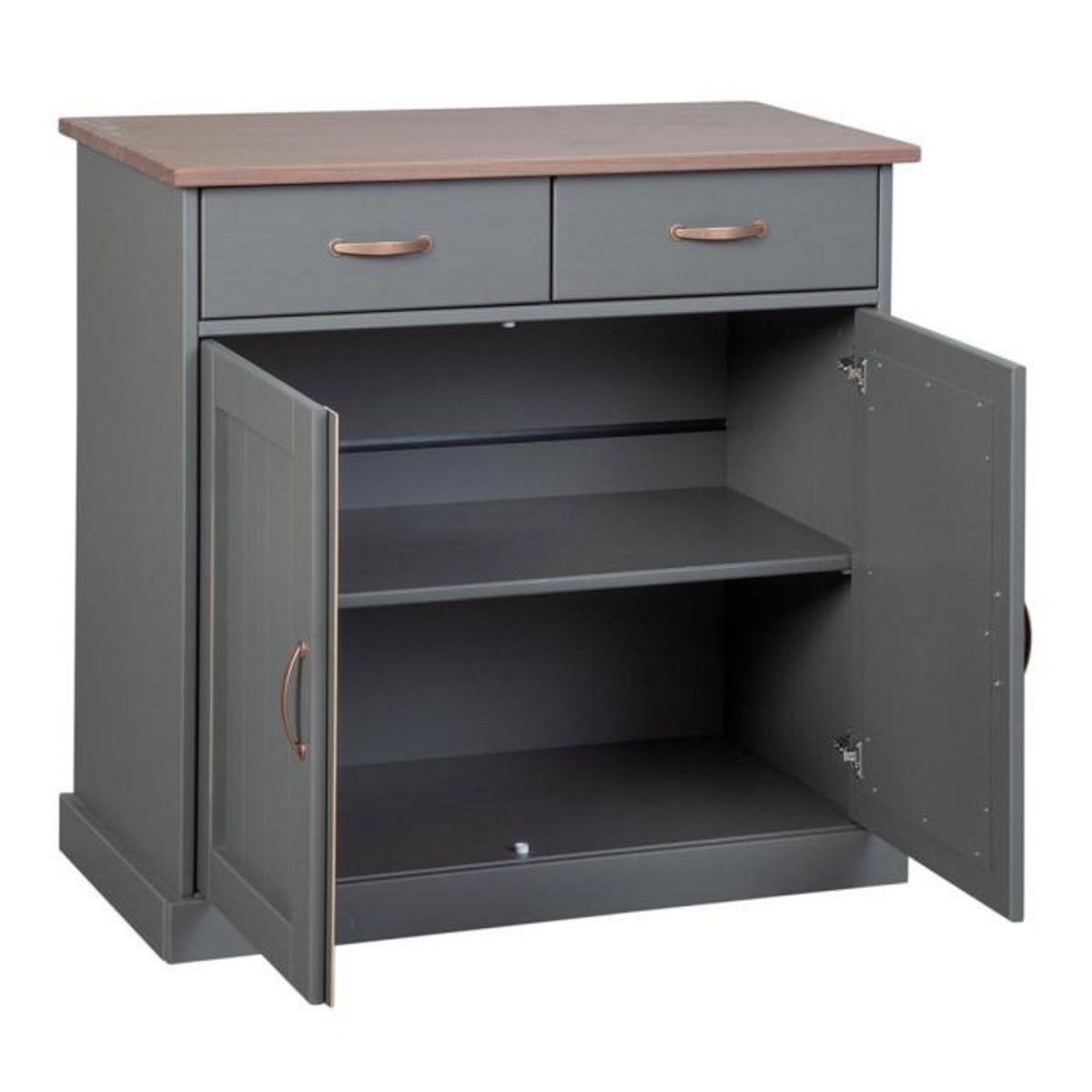 Paris Prix Buffet 2 Portes & 2 Tiroirs  Zernan  90cm Gris