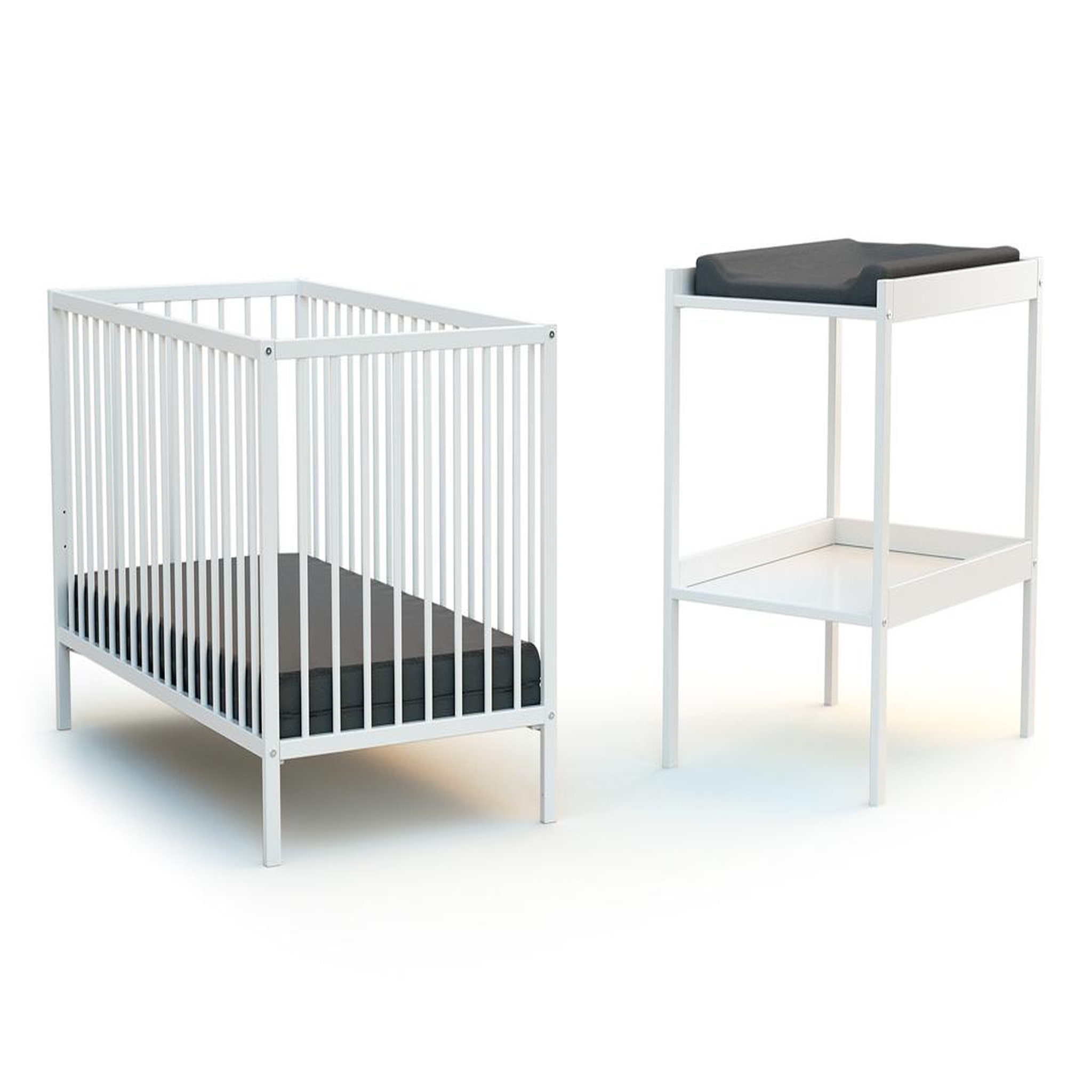 Voir la diapositive 1 : AT4 Chambre bébé lit et table à langer en bois