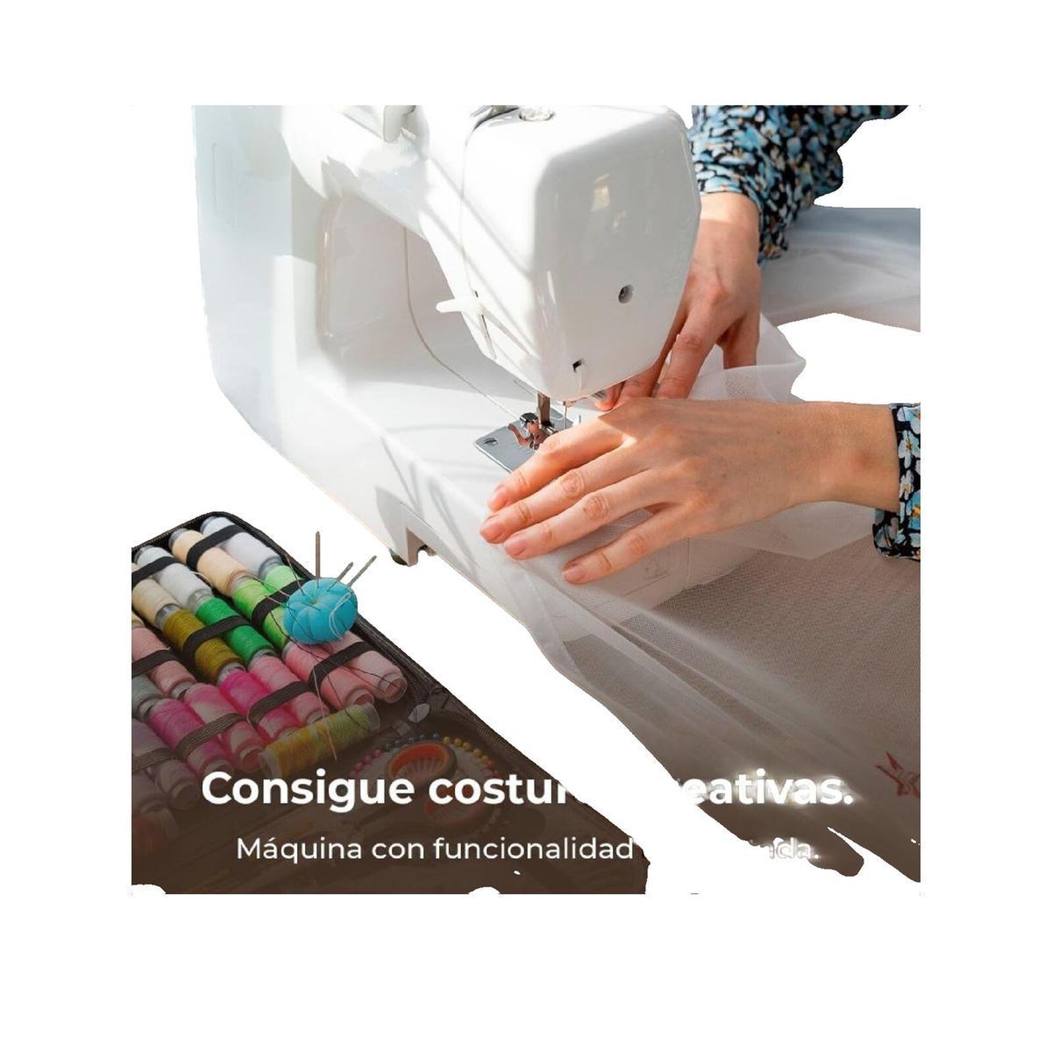 Voir la diapositive 3 : CECOTEC Machine à coudre Cecotec BelleCouture 6600 blanche avec 66 points intégrés