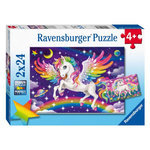 RAVENSBURGER Ravensburger Puzzle Unicorn and Pegasus, 2x24st. 56774