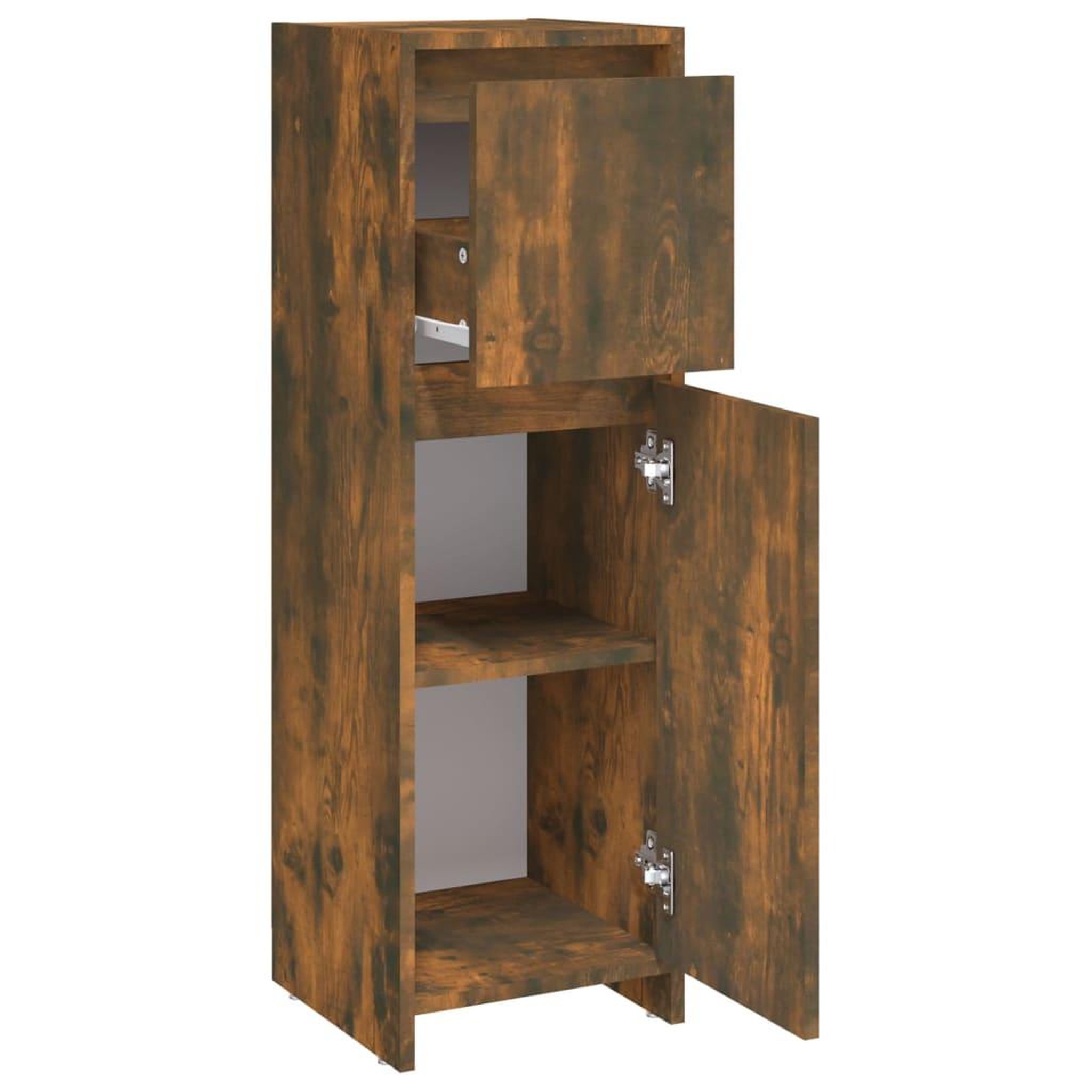 Voir la diapositive 5 : VIDAXL Armoire de bain Chene fume 30x30x95 cm Bois d'ingenierie