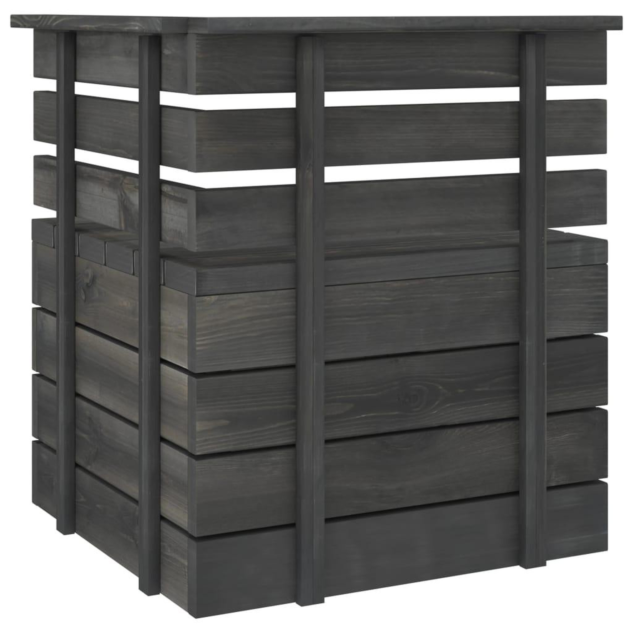 Voir la diapositive 3 : VIDAXL Canape palette d'angle de jardin Bois de pin massif Gris fonce