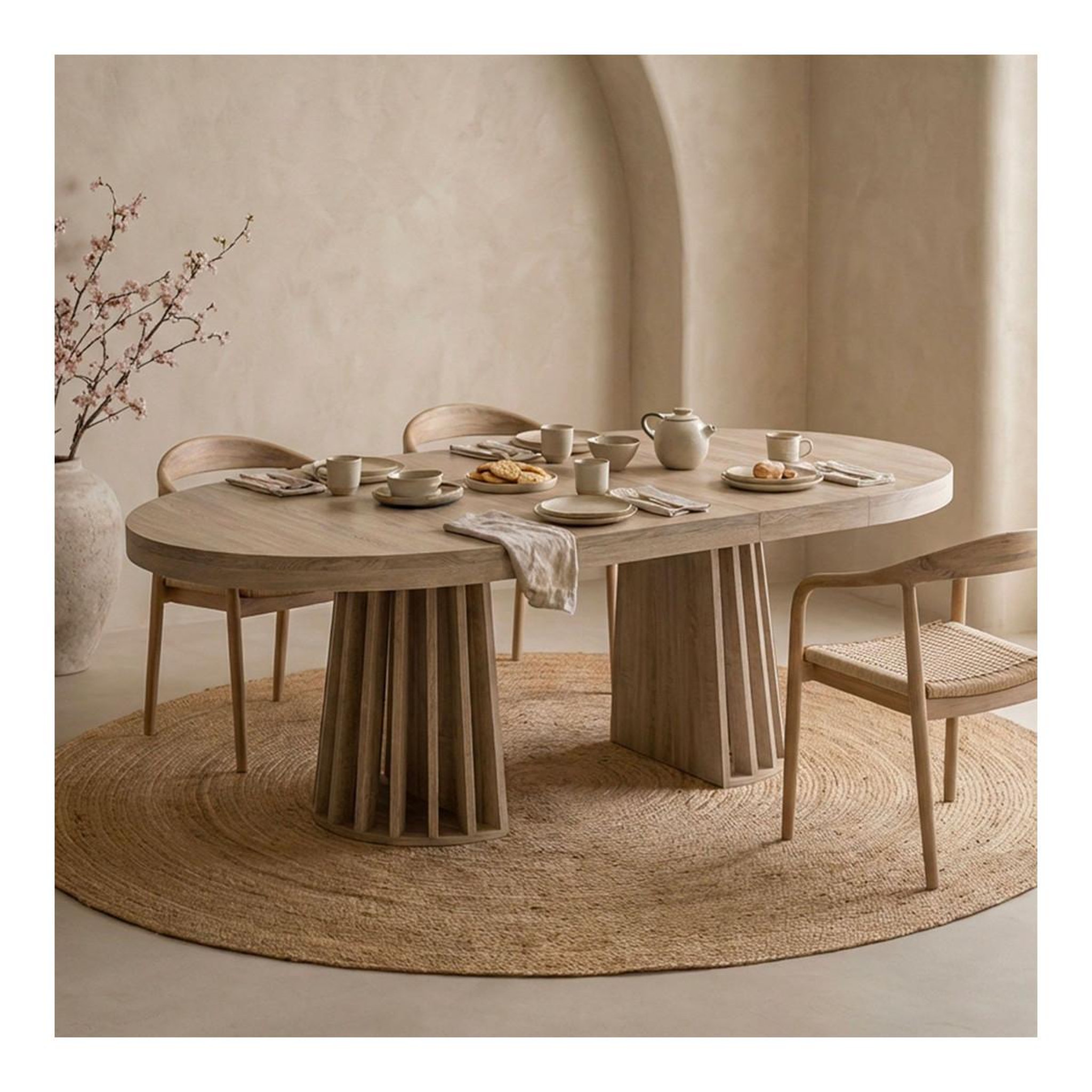 Voir la diapositive 4 : Paris Prix Table de repas extensible  laize  150-300cm naturel