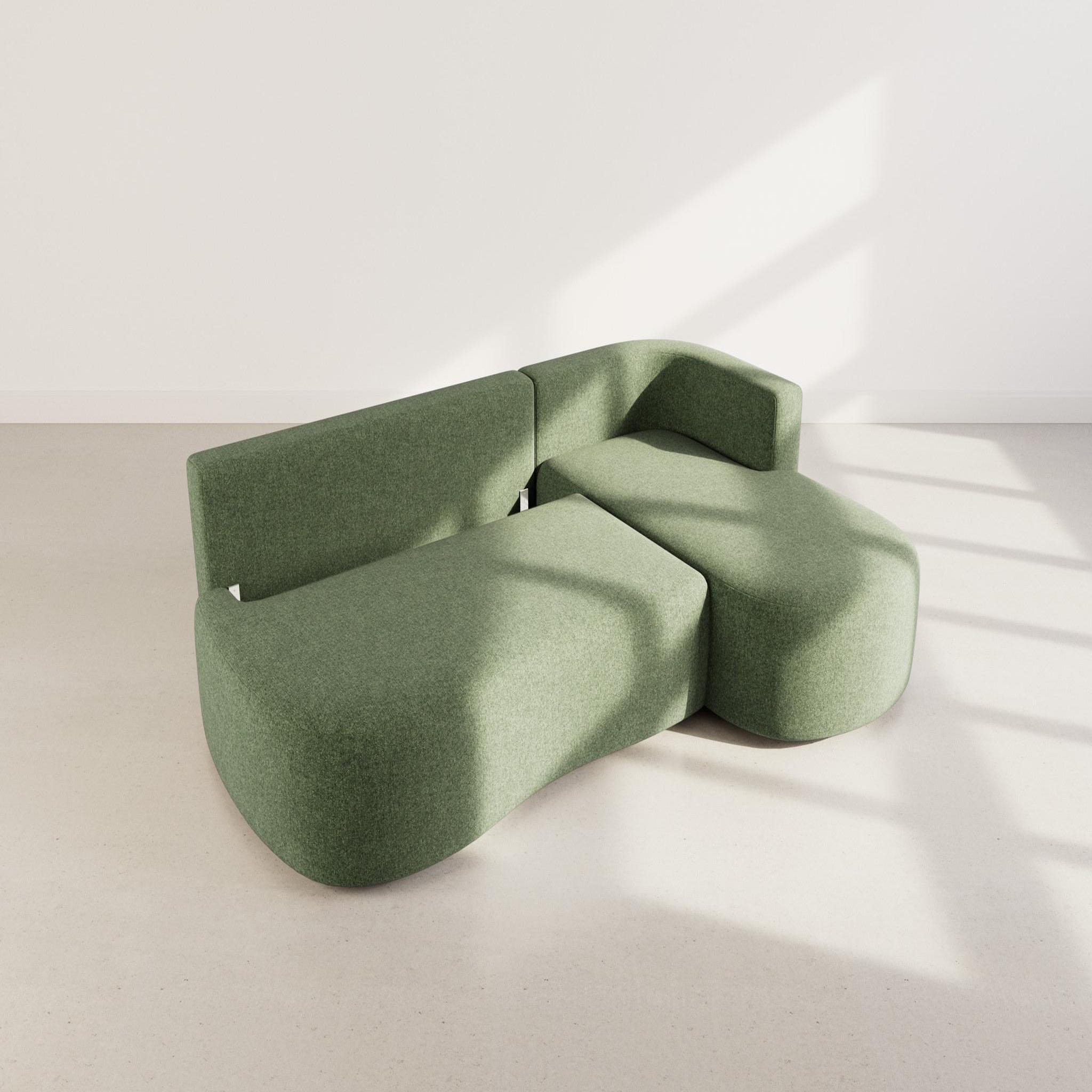 Voir la diapositive 3 : LISA DESIGN Mahina - canapé d'angle droit 4 places convertible avec coffre en tissu texturé