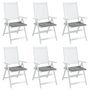 Voir la diapositive 4 : VIDAXL Coussins de chaise jardin lot de 6 gris 40x40x3 cm tissu oxford