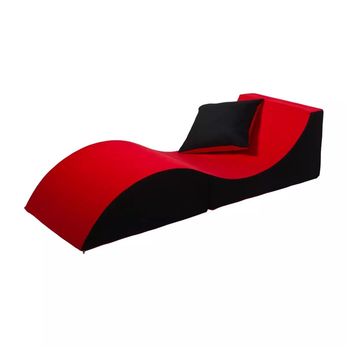  Chaise longue 3 en 1 multi-usage rouge-noir
