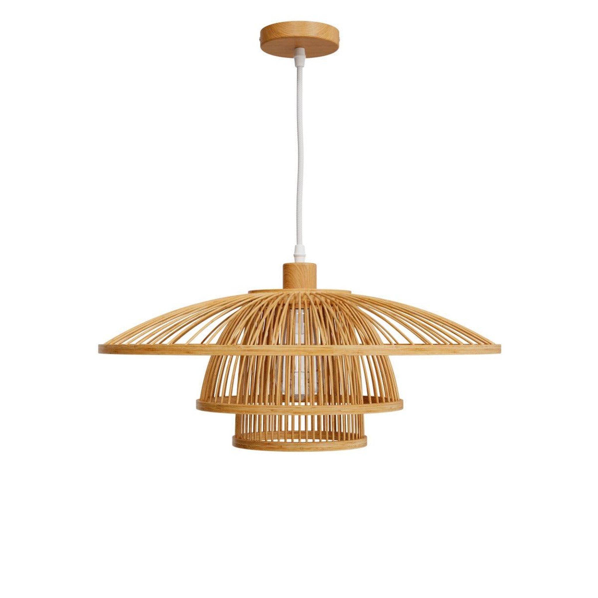 MAISON PAVANE Suspension en bambou naturel et métal D50 cm-Mirabel