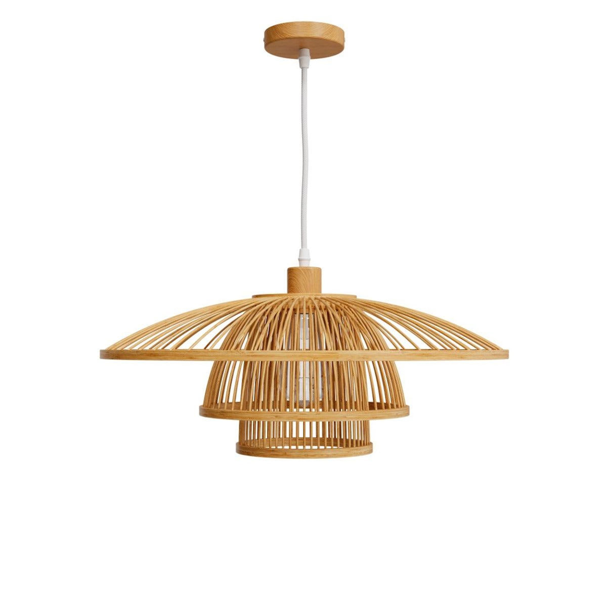 Rendez vous déco Suspension en bambou naturel et métal D50 cm-Mirabel