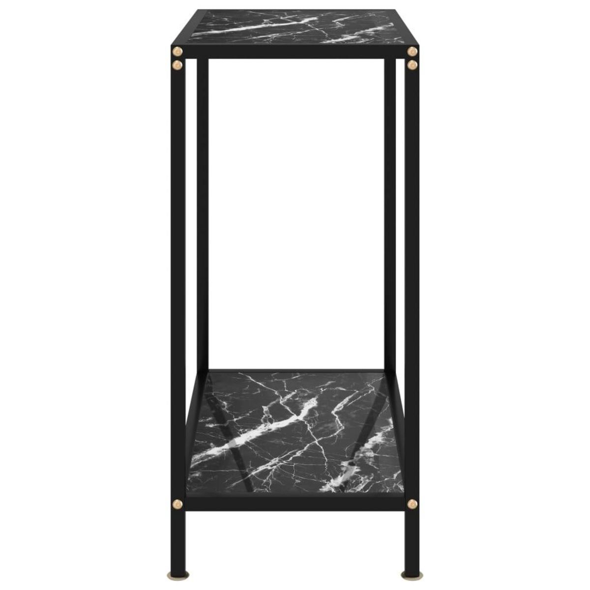 VIDAXL Table console Noir 60x35x75 cm Verre trempe