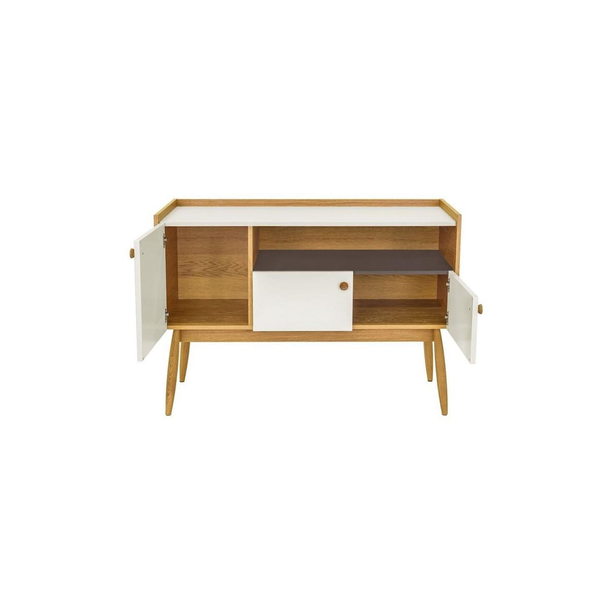 Paris Prix Buffet 3 Portes & 1 Niche  Farsta  115cm Chêne & Blanc