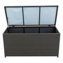 Voir la diapositive 4 : OUTSUNNY Coffre malle de rangement 118L x 54l x 59H cm résine tressée imitation rotin café foncé