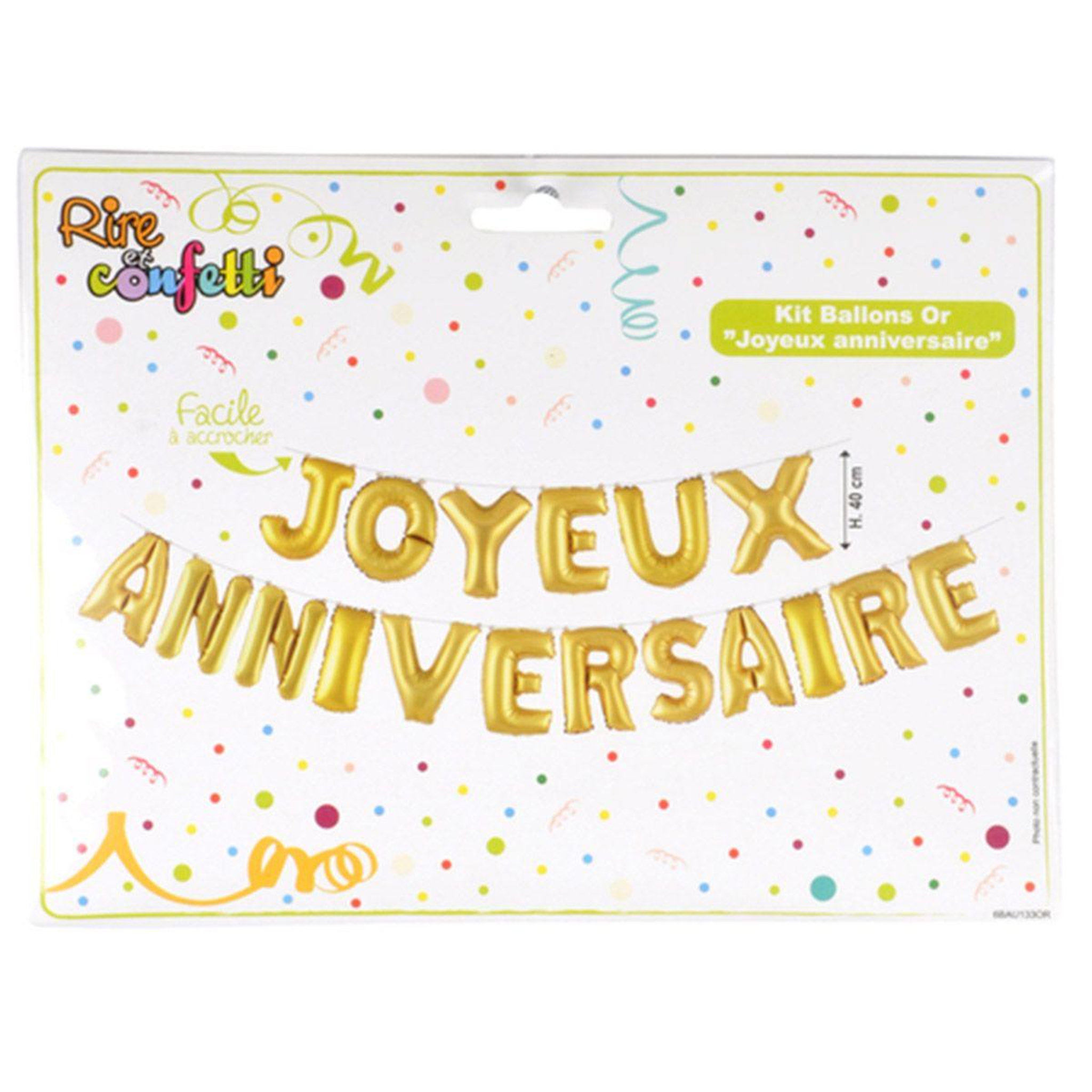 Voir la diapositive 2 : HOMEA Guirlande 18 ballons  anniversaire  40cm or