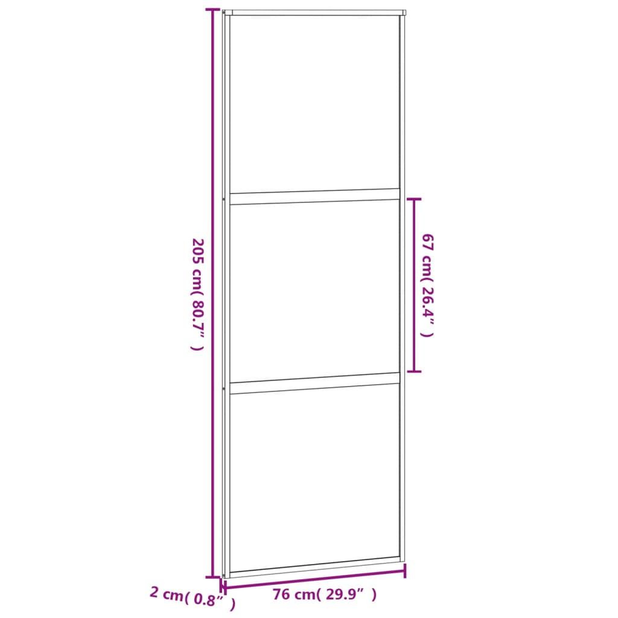 Voir la diapositive 6 : VIDAXL Porte coulissante noir 76x205 cm verre trempe aluminium