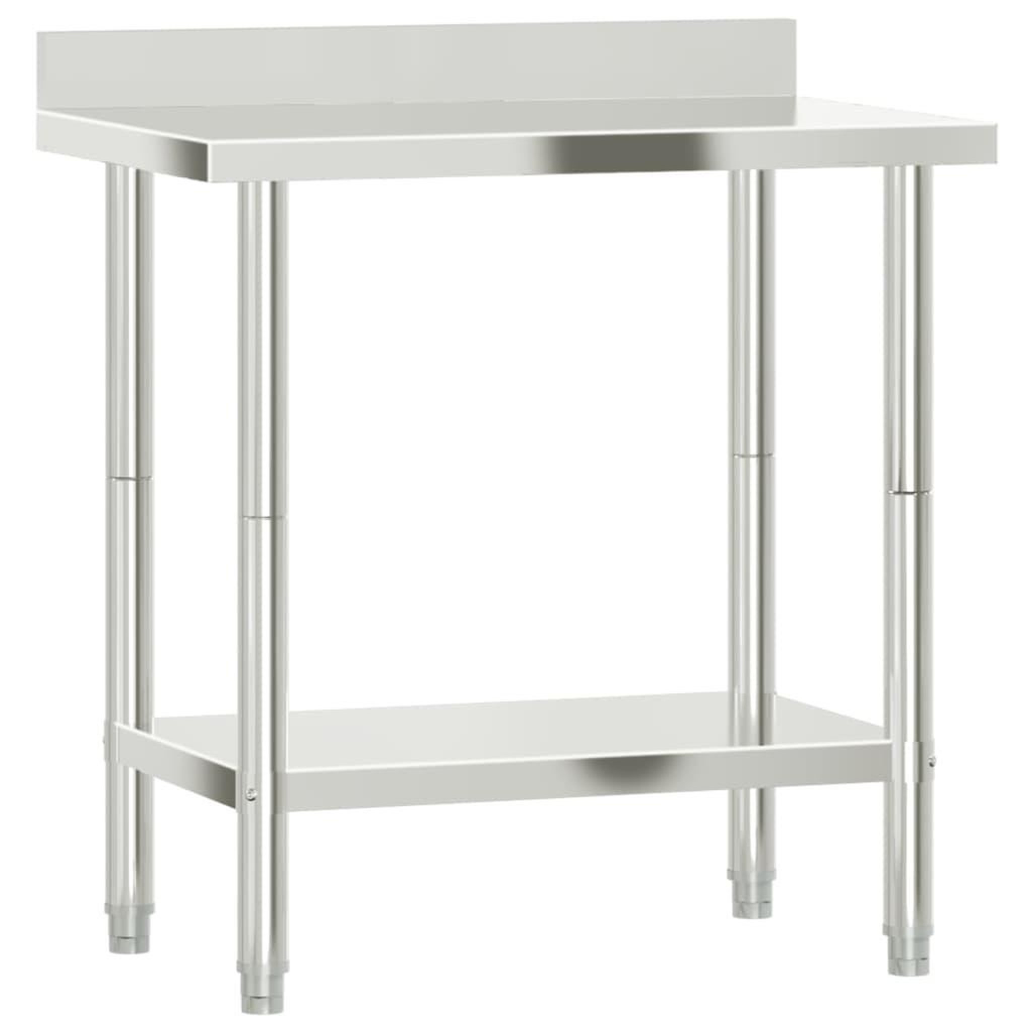 Voir la diapositive 2 : VIDAXL Table de travail de cuisine avec dosseret 82,5x55x93 cm inox