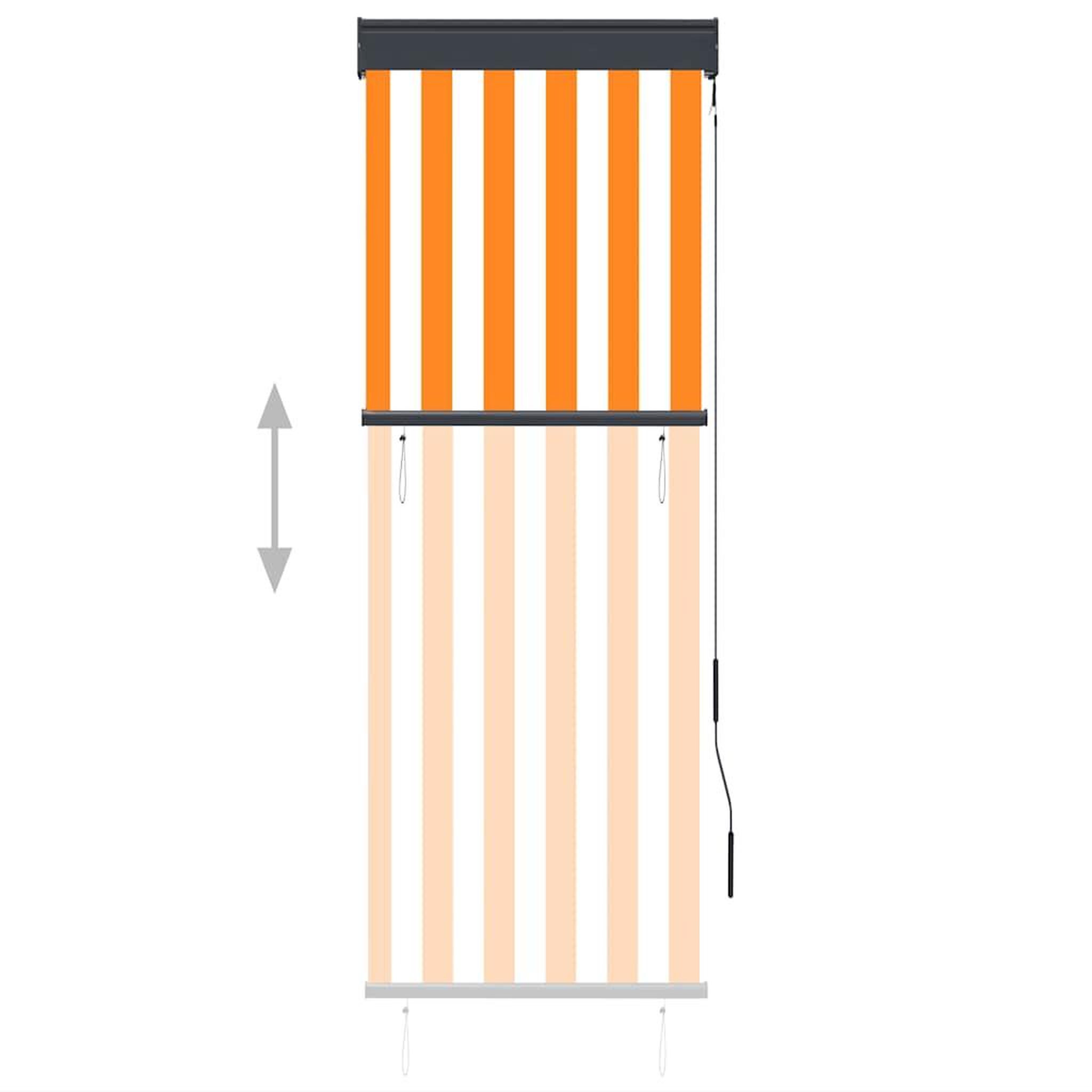 Voir la diapositive 3 : VIDAXL Store roulant d'exterieur 60x250 cm Blanc et orange