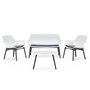 Voir la diapositive 1 : CONCEPT USINE Salon de jardin 4 places blanc avec table basse IZMIR