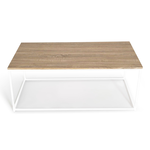 ID MARKET Table basse rectangulaire DETROIT 113 cm design industriel bois et métal blanc