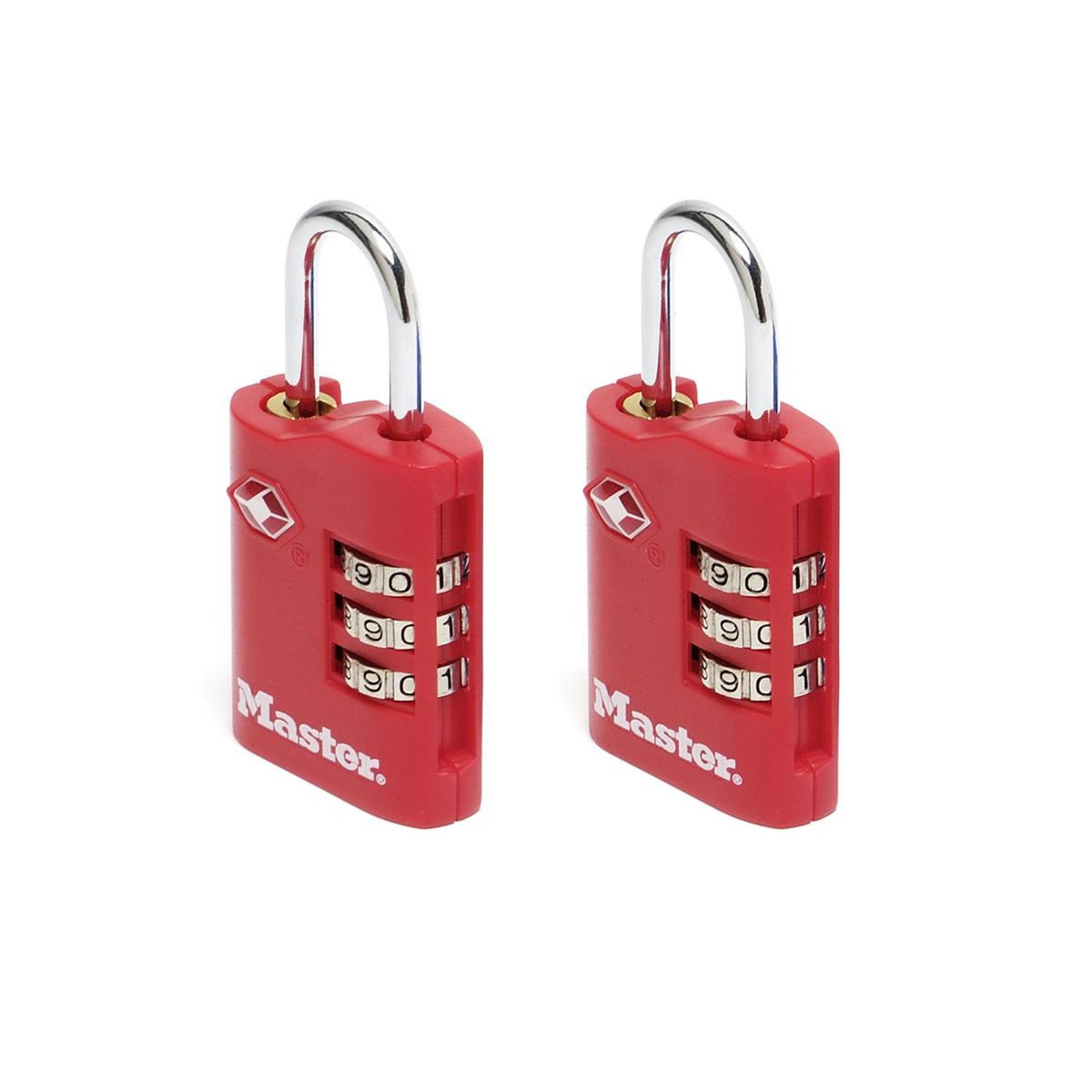 Master lock 4686EURT Pack de 2 Cadenas à Combinaison TSA, Couleur Aléatoire, 6,3 x 3 x 1,4 cm
