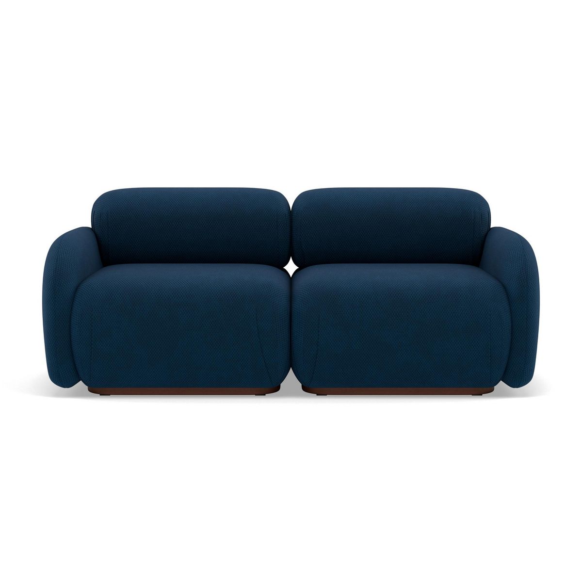 LISA DESIGN Penelope - canapé droit modulable 2 places en velours texturé