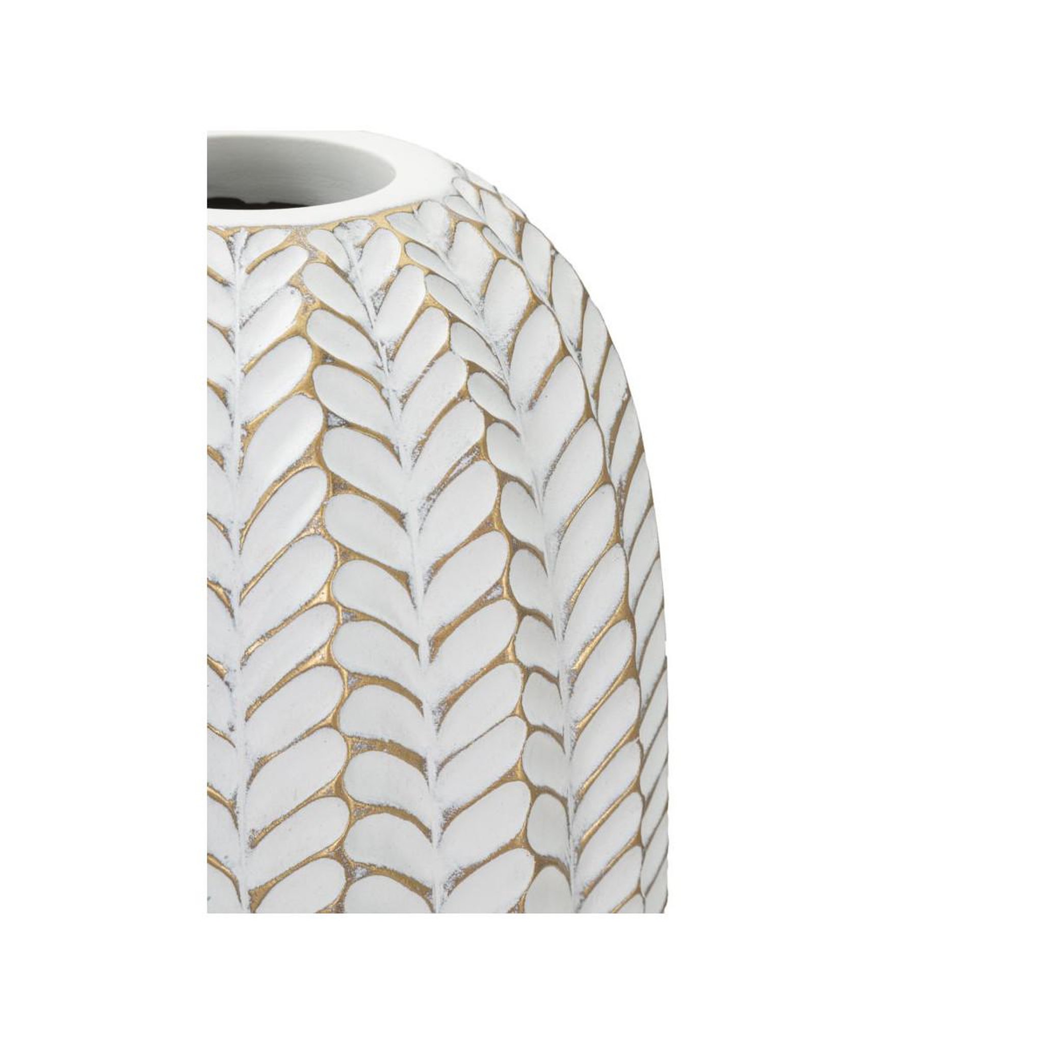 Voir la diapositive 2 : Paris Prix Vase déco en résine  leaf  46cm blanc