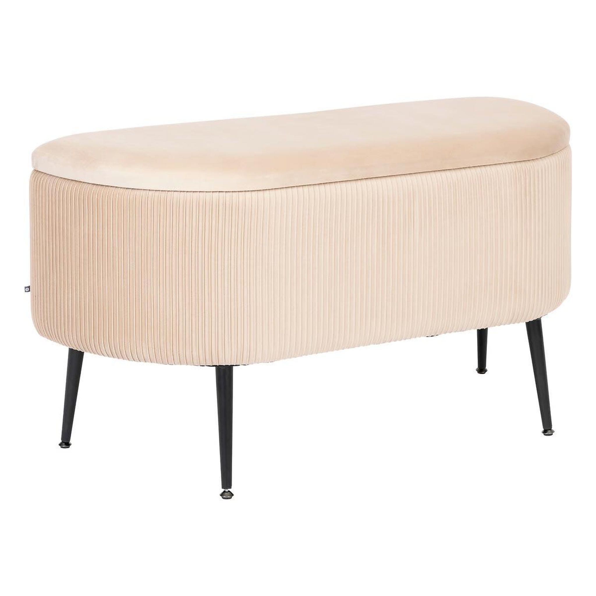 ATMOSPHERA Banc coffre en velours  solaro  100cm beige