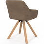 Voir la diapositive 4 : ID MARKET Lot de 2 chaises pivotantes de salle à manger, fauteuils de table JANY en velours côtelé taupe