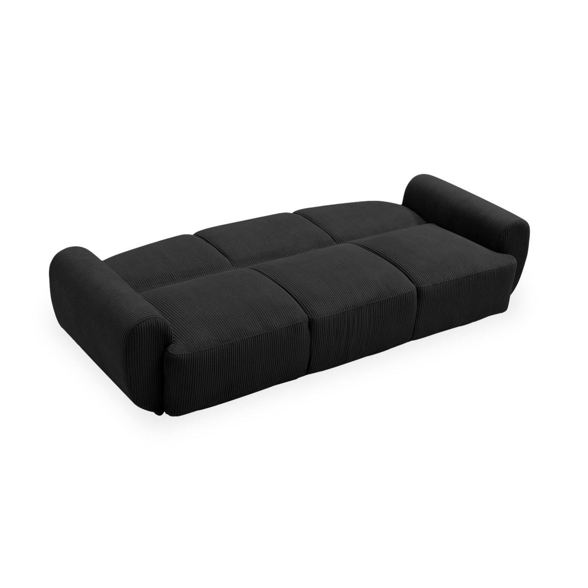 Voir la diapositive 4 : Paris Prix Canapé convertible 3 places en velours  buddy  234cm noir