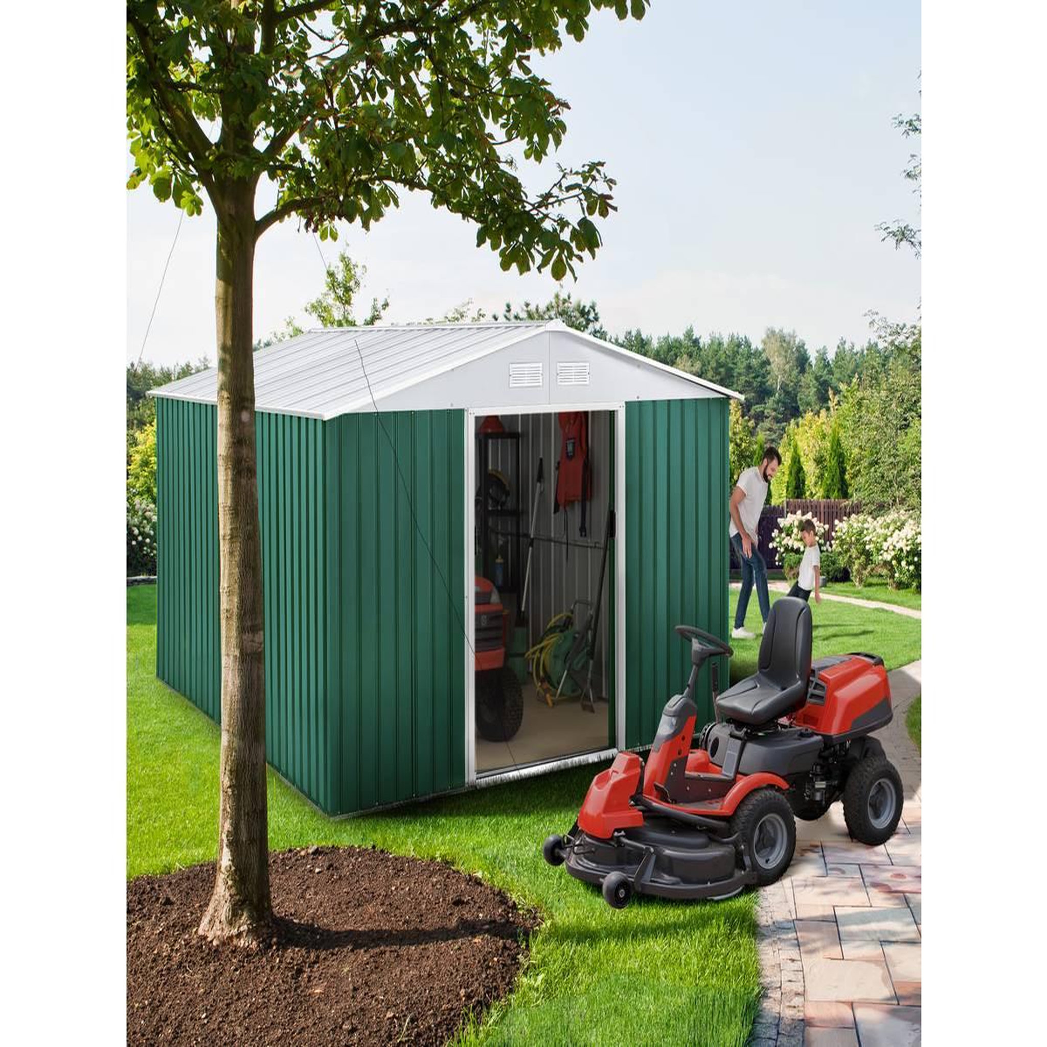 Voir la diapositive 2 : Habitat et Jardin Abri de jardin métal  rosas  - 7,06 m² - vert